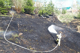 В районном центре огнеборцы ликвидировали природный пожар